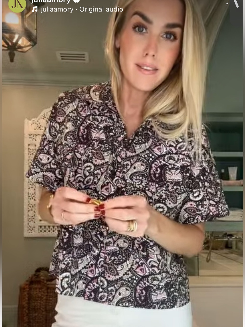 Julia Amory Antibes Shirt in Lee Paisley - Picture 3 of 4